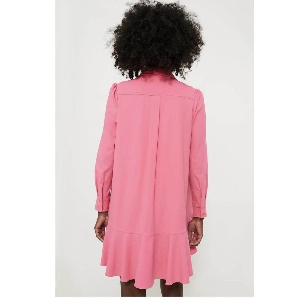 Tuckernuck Women's Hot Pink Crepe Callahan Shirt Dress Mini Size XL New $128 - Picture 2 of 5